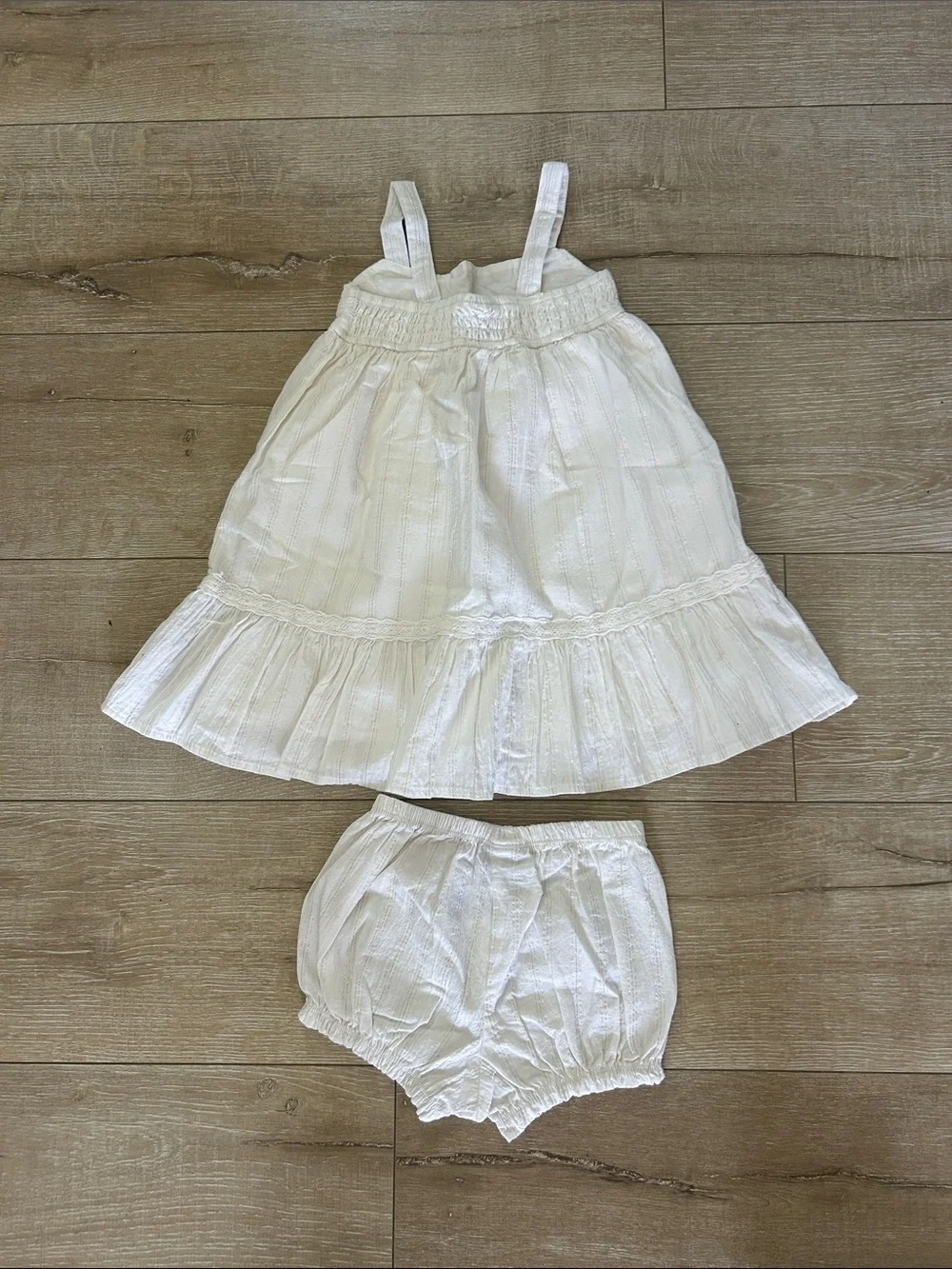 Calvin Klein Jeans Cream Textured A-Line Sundress Set